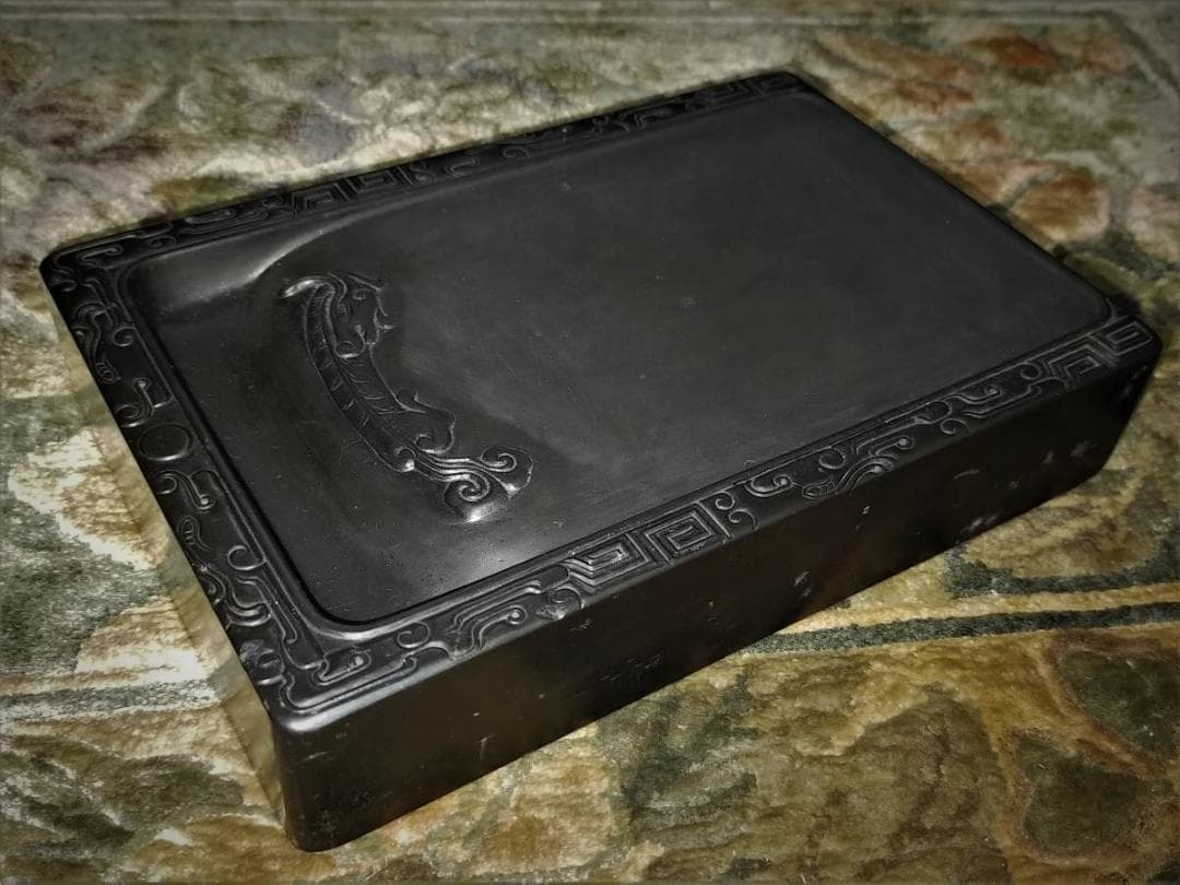 ♥中国　端渓　硯　3.8ｋｇ　黒端渓　老坑　端渓硯　骨董品