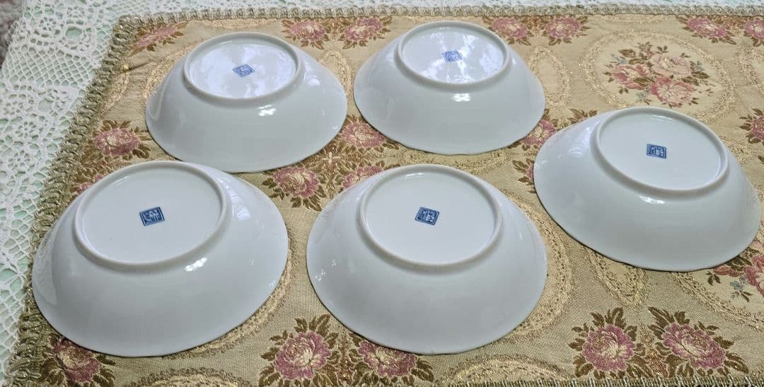 有田焼　聖窯 新品　取り皿　小皿　5枚セット　和食器 青と白の花柄陶器皿