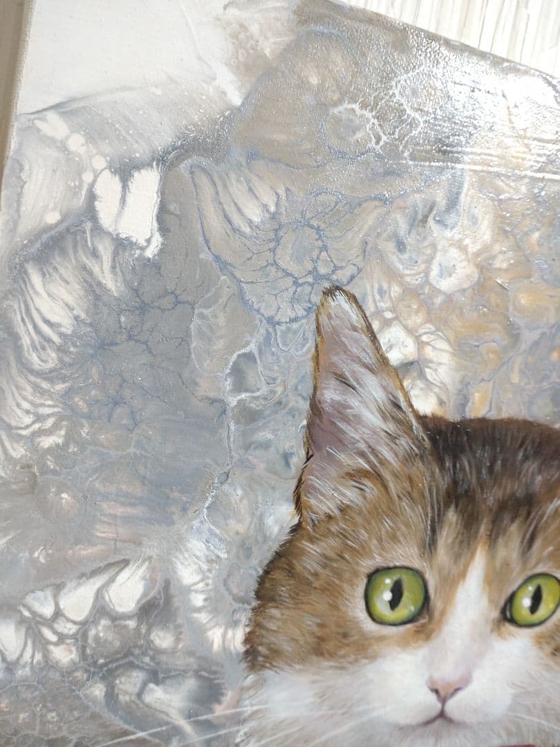 猫の油絵【猫伯爵】1点物の原画/作者サイン入り/F8号キャンバス