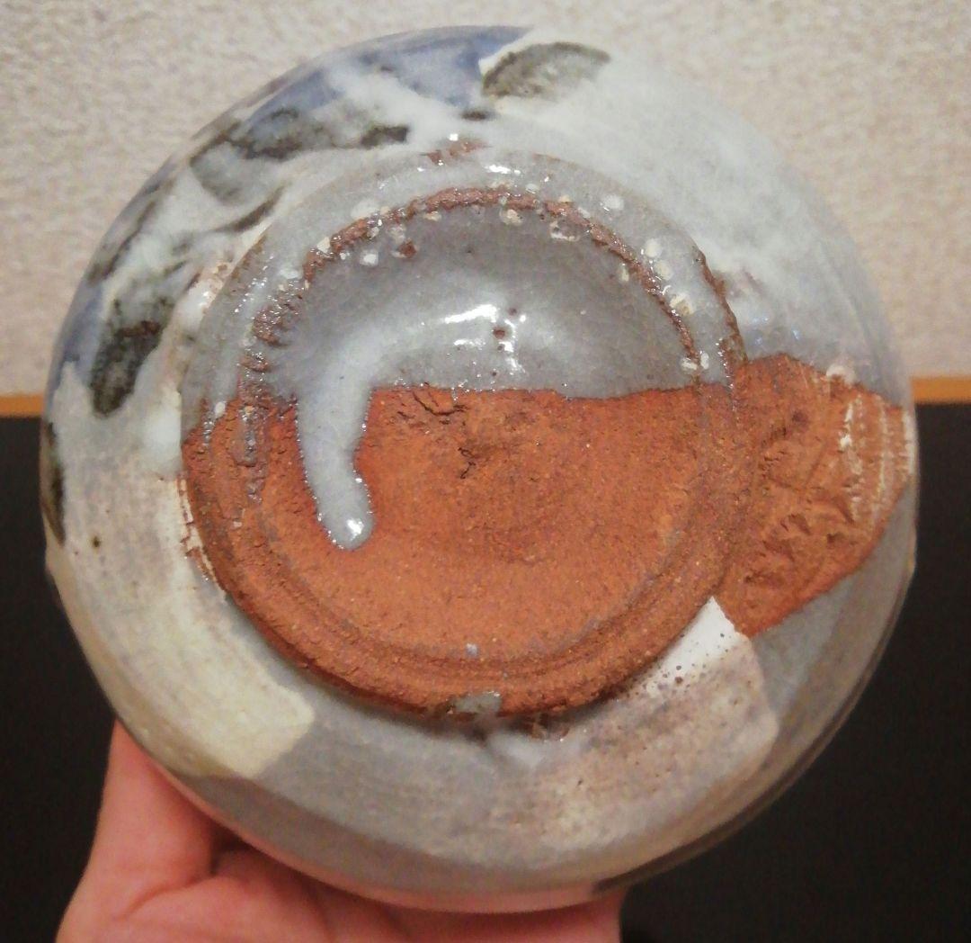 虎渓山　水月窯　　桔梗絵　美濃焼　茶碗　共箱　共布　茶道具