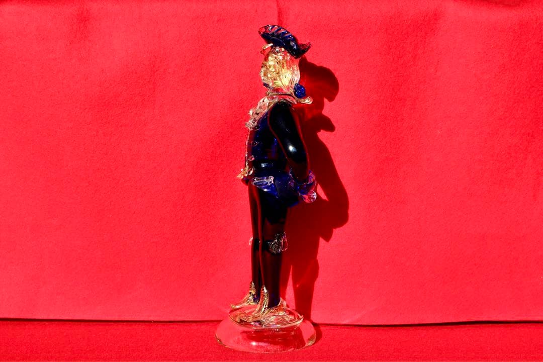 イタリア雑貨・ガラスコレクション【MURANOGLASS 金彩人形　貴公子】