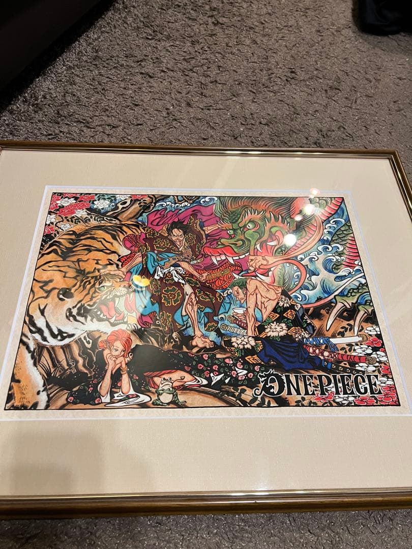 ワンピース　ONE PIECE 複製原画　ルフィ　ナミ　ゾロ　虎　龍　和　和の国