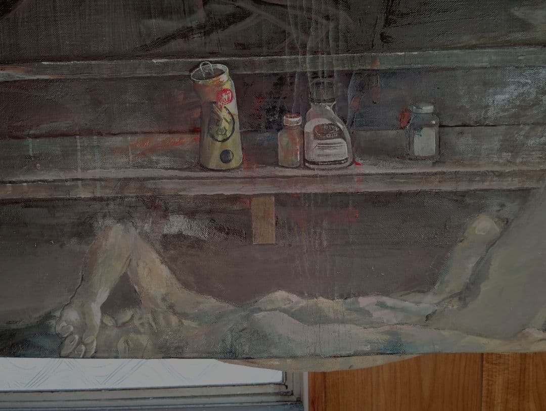 おすすめ迫力絵画W1900mm薔薇と酒の日々■油彩画 大キャンバス大型真作