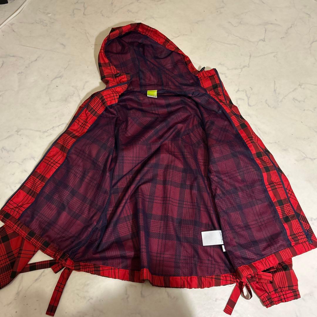 【新品】Adidas 赤黒チェック ジップパーカー サイドリボン　ジャージ