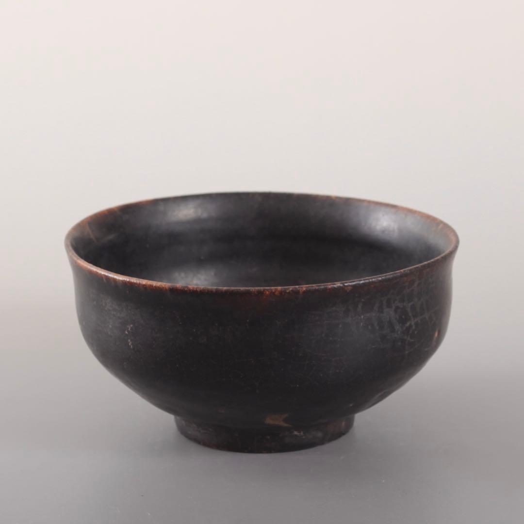 李朝 黒高麗 黒釉 茶碗 茶道具 朝鮮美術 古美術 古道具 黒釉茶碗