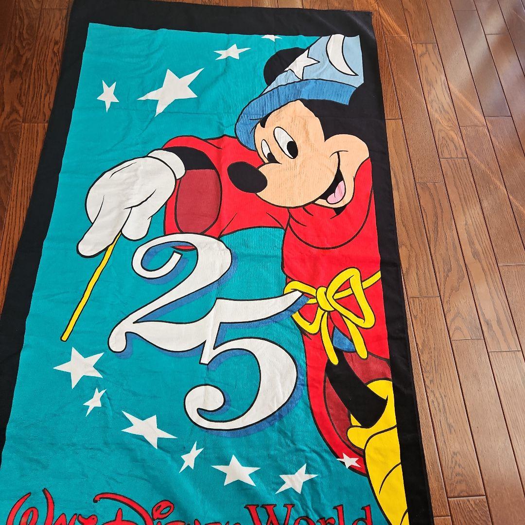 【新品未使用】ディズニーワールド 25周年ミッキー 大判タオル
