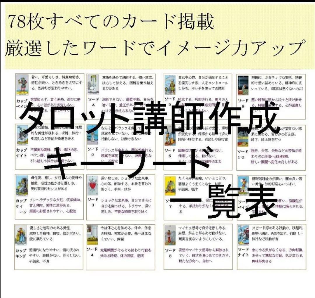 タロット占い講座テキスト六種まとめて割引ページ⭐️78枚恋愛仕事解説教科書516