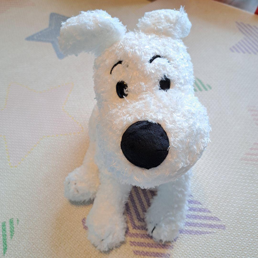 タンタンの冒険　スノーウィ　犬　ぬいぐるみ　TINTIN 白い　箱付き　筒