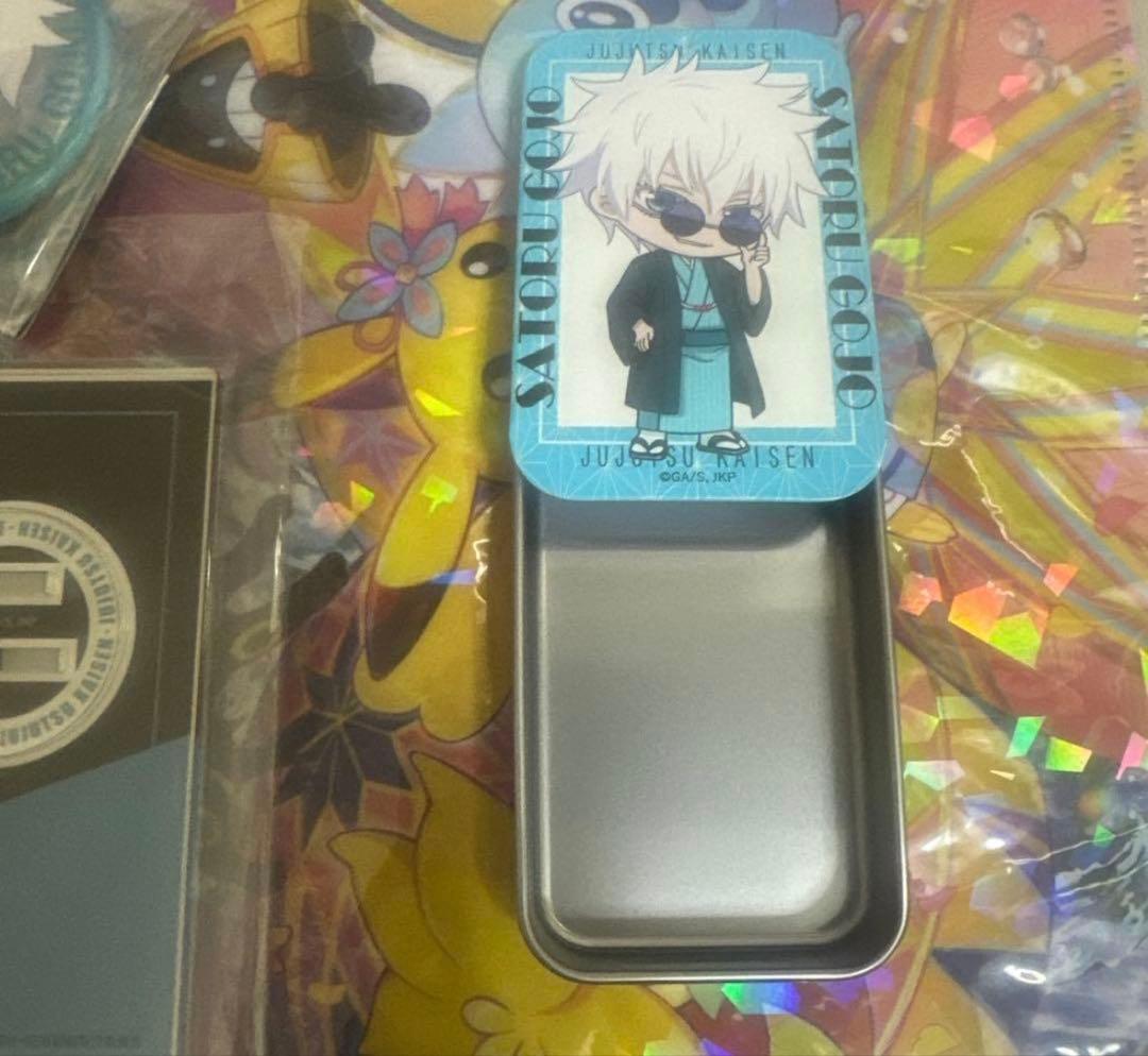 呪術廻戦　ジャンプフェスタ　五条悟　缶バッジ　アクリルスタンド　缶ケース