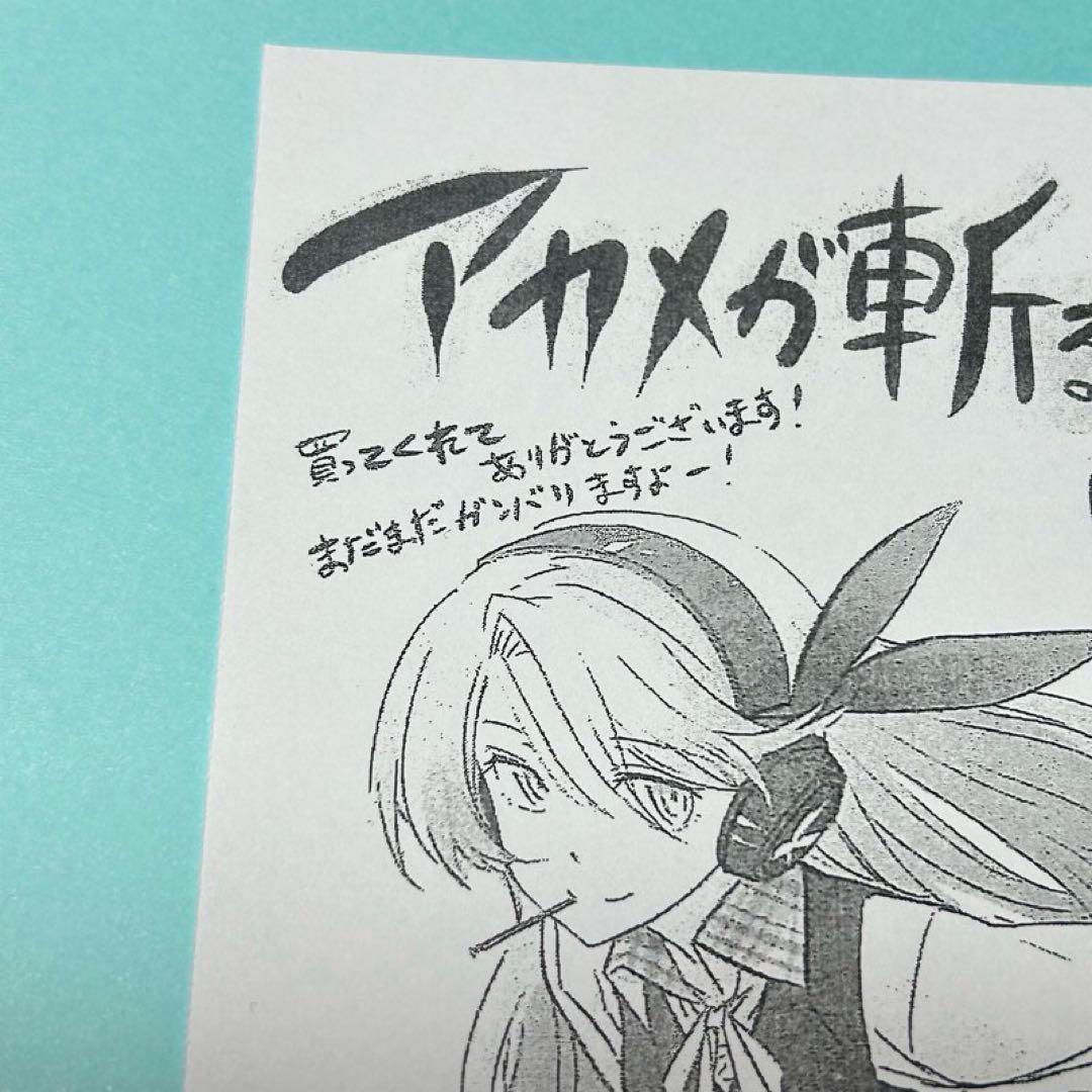 【メルカリ便】アカメが斬る　6巻　特典　イラストペーパー　激レア❣️