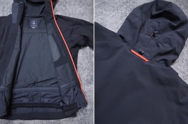 ホグロフス 防水中綿ストレッチジャケット◆スノボー/スノー/メンズLサイズ/黒