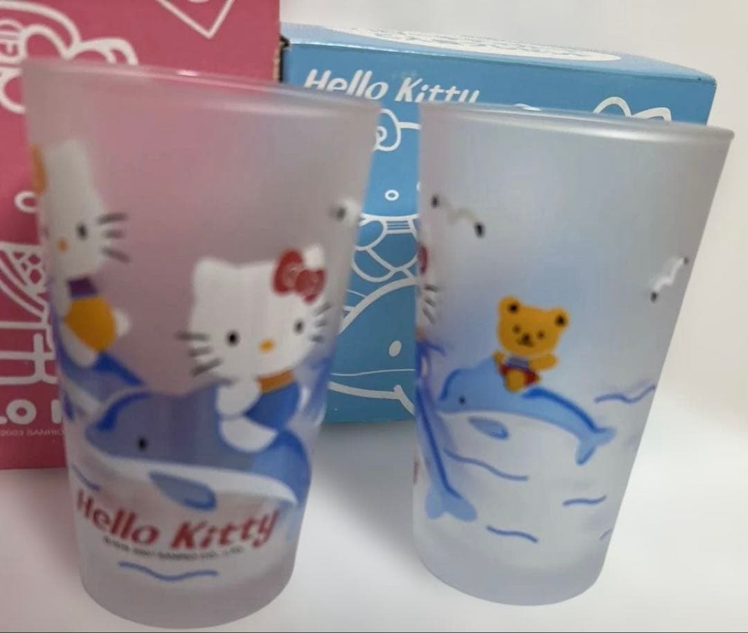 【5個セット】ハローキティ 郵便屋さん貯金箱3色＋グラス2個セット