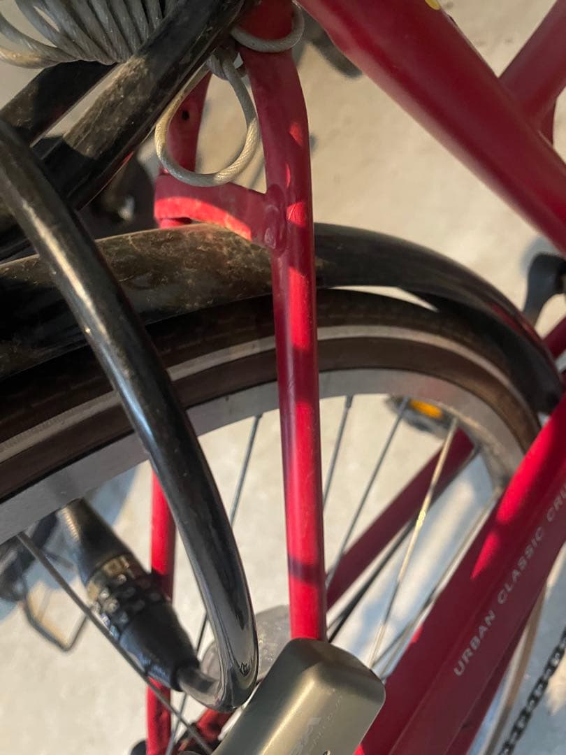 【直接引取限定】赤いシティサイクル 前面バスケット付き