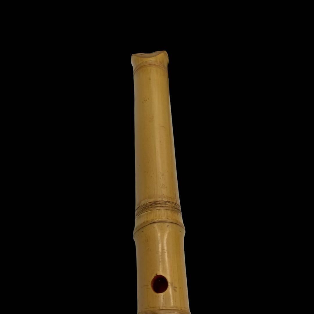 銘あり　尺八　朱塗り　動作保証