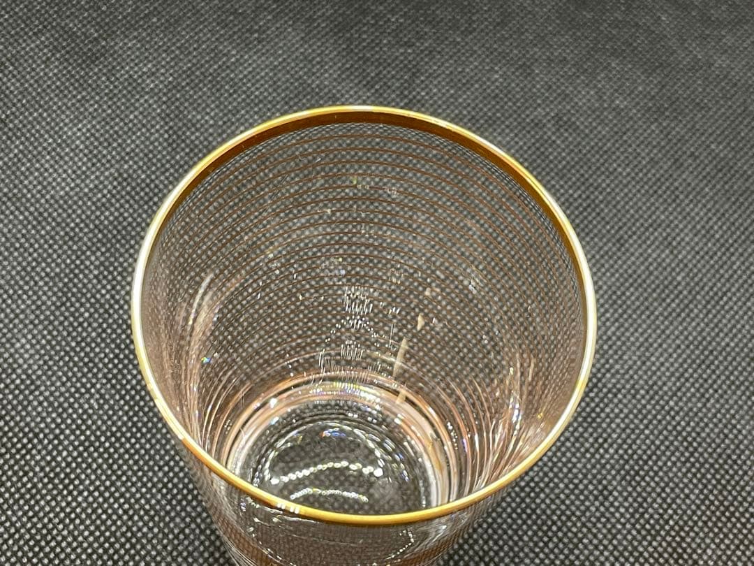 【洋食器】オールドバカラ風　金線ガラスコップ