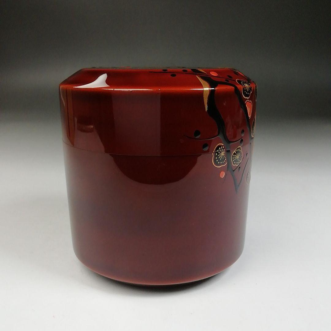 Ｗ７９　棗　『紅梅』『雪吹棗』『田中一康 作』　共箱　茶道具