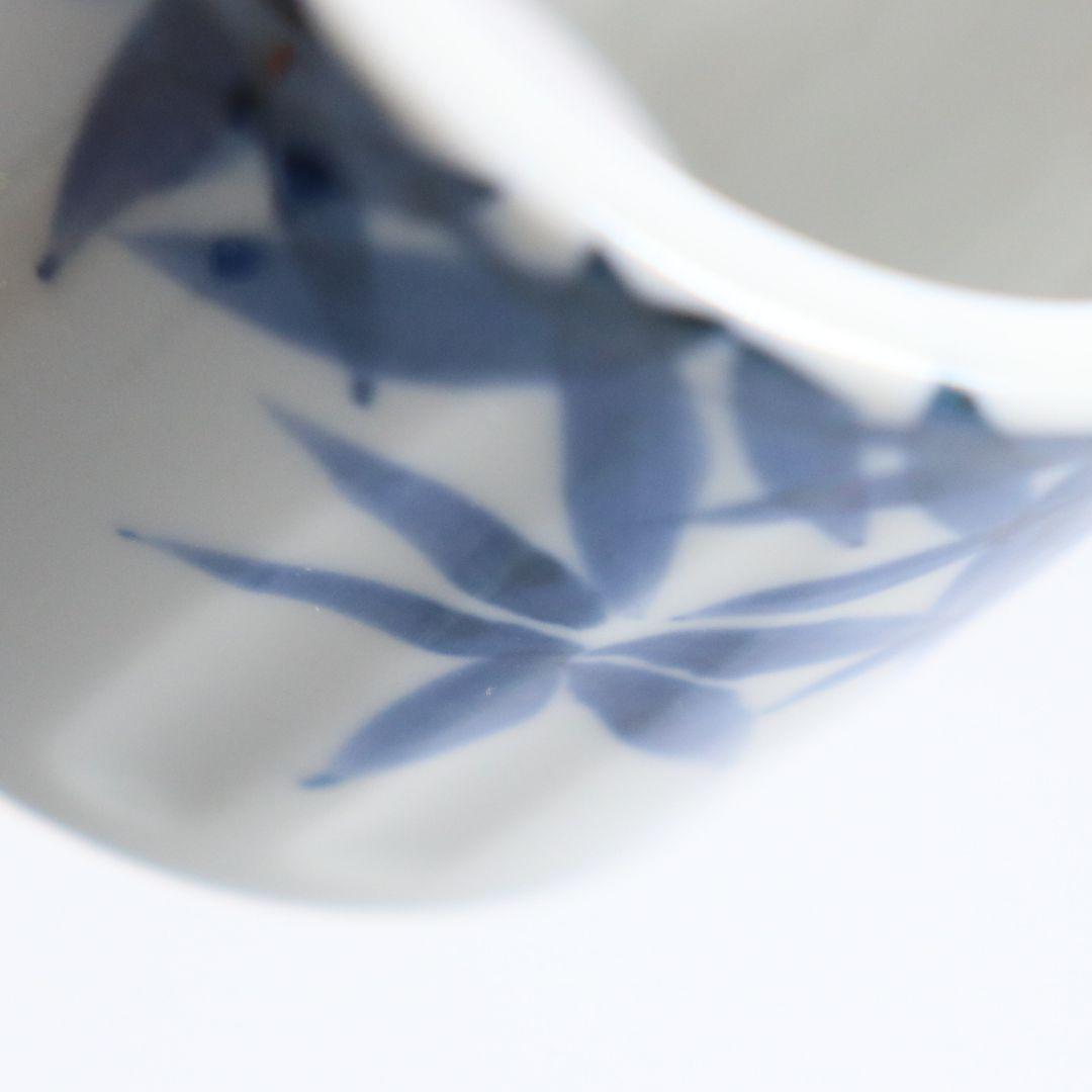 西村徳泉造 染付竹ノ絵蓋置 共箱共布 茶道具　AT110　1F28