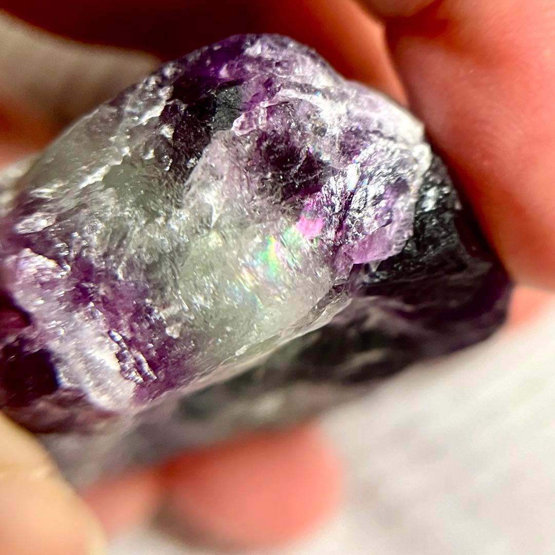 バイカラー シュガー 虹 フローライト 310.35ct 原石 ゾーニング 鉱物