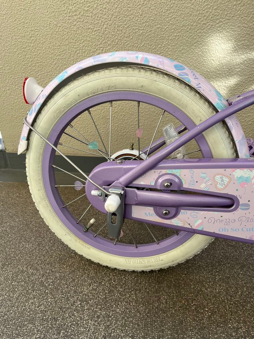 幼児用自転車 パープル・ピンク 16インチ　メゾピアノ　引取り限定
