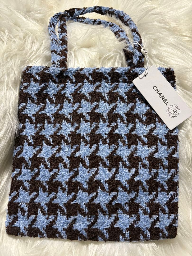 シャネル CHANEL 千鳥 ブルー スパンコール トートバッグ