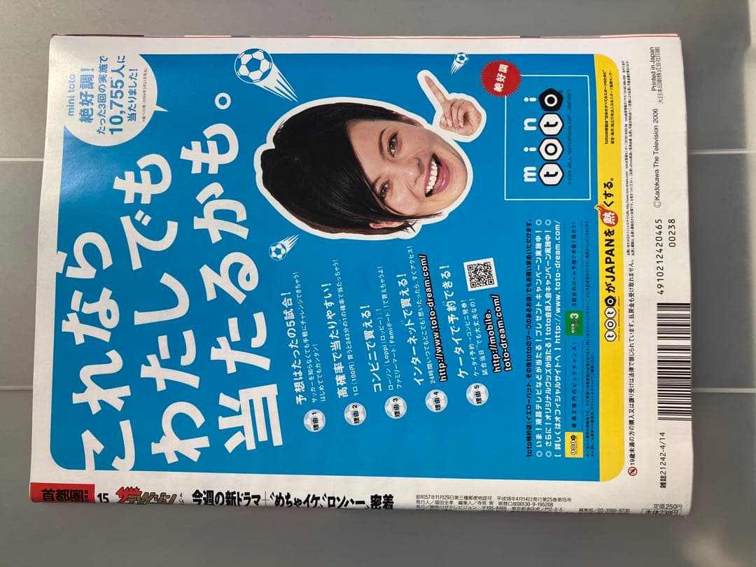 ザテレビジョン 4月14日号　2003年　蛯原友里表紙