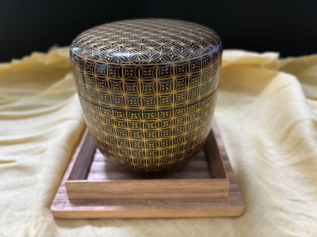 2/8迄値下げ中！　【新品 未使用】　前志芸男　沈金七宝之図　茶道具 棗