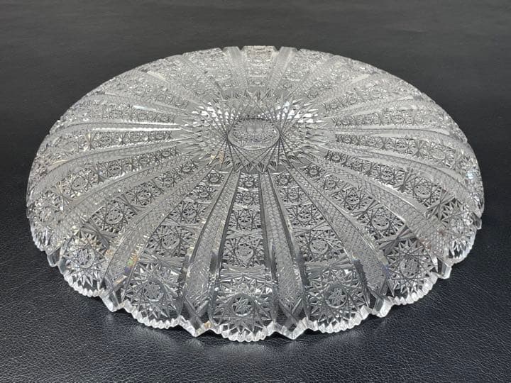 ボヘミア　クリスタル  HAND CUT 28cm 大皿　硝子　ガラス
