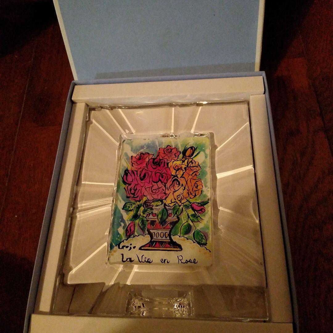 クリスタルローズ、薔薇のガラス絵、ウェッジウッドのフレーム