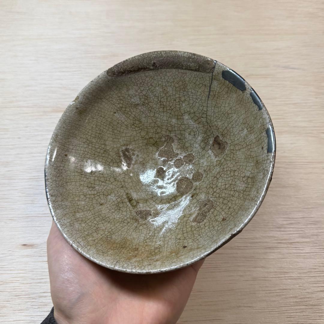 古瀬戸 灰釉 平茶碗 室町時代 茶碗 山茶碗 古美術 骨董 古美濃 古常滑 志野