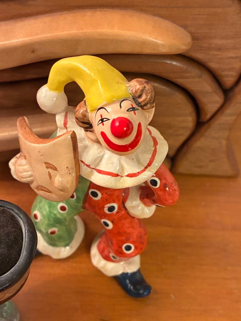 ビンテージ50s ミッドセンチュリー ジェスチャー　ハーレクイン　ピエロ　レトロ